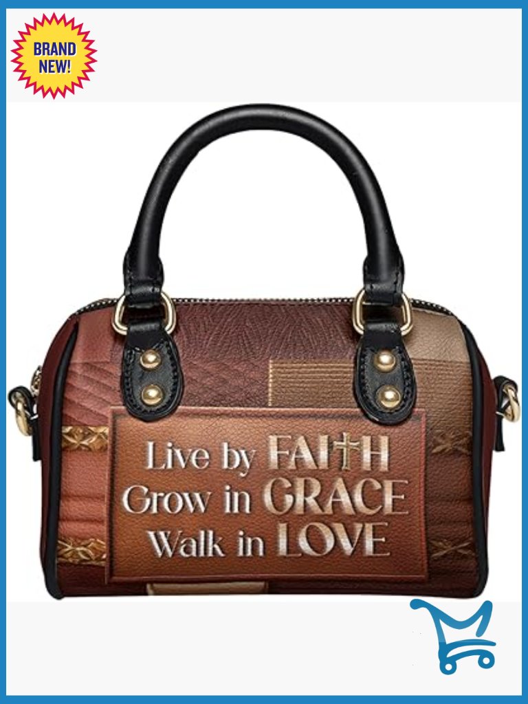 Mini Satchel Crossbody Bag - Premium Vegan Leather - Top Handle - Zipper Closure